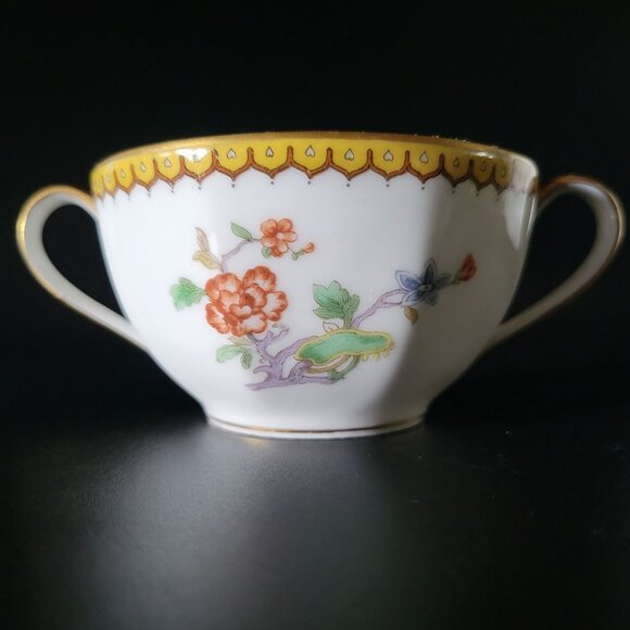 Antique Theodore Haviland Limoges Bouillon Cup & Saucer Eden Pattern - Picture 5 of 10